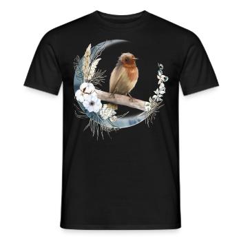 Rotkehlchen Vogelfreund Geschenk - Männer T-Shirt - Schwarz - Vorne - AI Model Male 178 light (178cm)