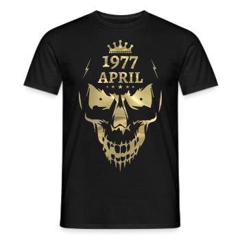 April 1977 Totenkopf Gold - Männer T-Shirt - Schwarz - Vorne - AI Model Male 178 light (178cm)