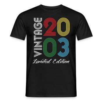 Vintage 2003 Vintage Birthday Retro Vintage - Men's T-Shirt - black - Front - AI Model Male 178 light (178cm)
