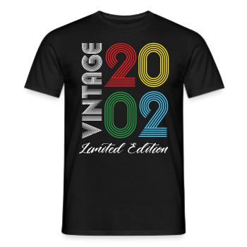 Vintage 2002 Vintage Geburtstag Retro Vintage - Männer T-Shirt - Schwarz - Vorne - AI Model Male 178 light (178cm)