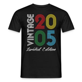 Vintage 2005 Vintage Birthday Retro Vintage - Men's T-Shirt - black - Front - AI Model Male 178 light (178cm)