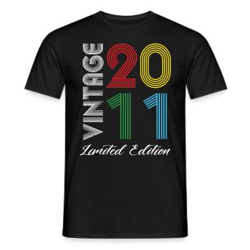 Vintage 2011 Vintage Birthday Retro Vintage - Men's T-Shirt - black - Front - AI Model Male 178 light (178cm)