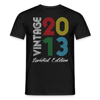 Vintage 2013 Vintage Birthday Retro Vintage - Men's T-Shirt - black - Front - AI Model Male 178 light (178cm)