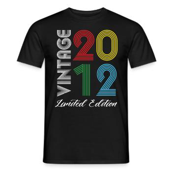 Vintage 2012 Vintage Birthday Retro Vintage - Men's T-Shirt - black - Front - AI Model Male 178 light (178cm)