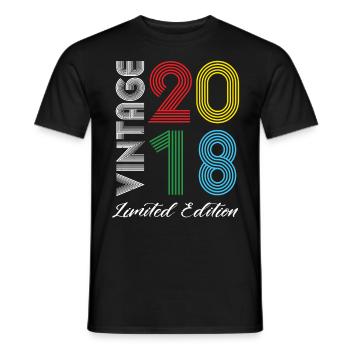 Vintage 2018 Vintage Birthday Retro Vintage - Men's T-Shirt - black - Front - AI Model Male 178 light (178cm)