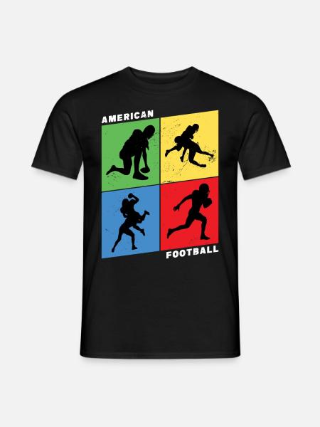 American Football Spieler Vintage Retro USA Sport - Männer T-Shirt - Schwarz