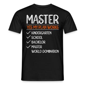 My Plan Goes to World Domination Master's Degree - Men's T-Shirt - black - Front - AI Model Male 178 light (178cm)