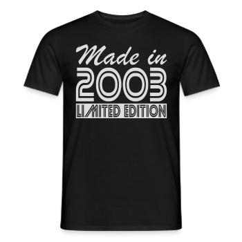 20e anniversaire Né en 2003 Fabriqué en 2003 - T-shirt homme - noir - Devant - AI Model Male 178 light (178cm)