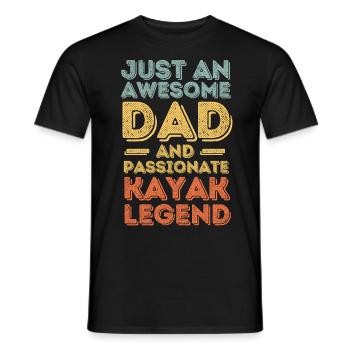 Papa Kayak retro - Men's T-Shirt - black - Front - AI Model Male 178 light (178cm)
