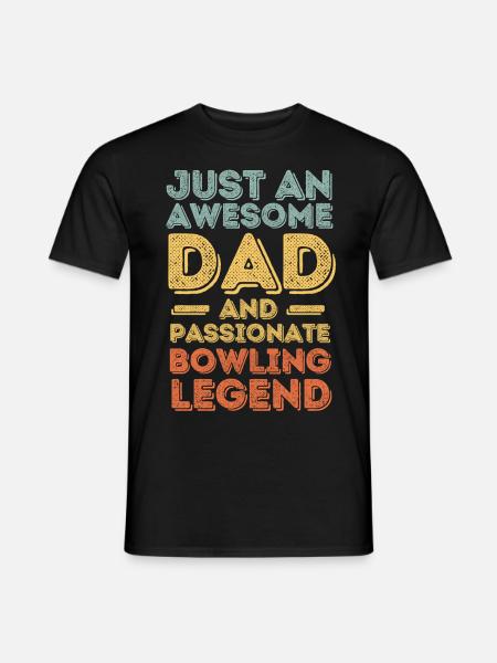 Daddy bowling retro - Men's T-Shirt - black
