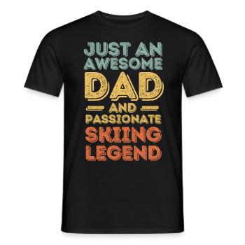 Papa Ski retro - Männer T-Shirt - Schwarz - Vorne - AI Model Male 178 light (178cm)
