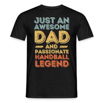 Papa Handball rétro - T-shirt homme - noir - Devant - AI Model Male 178 light (178cm)