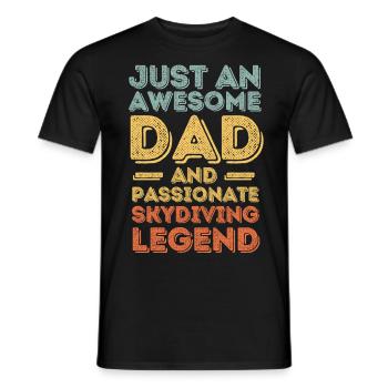 Papa parachutisme rétro - T-shirt homme - noir - Devant - AI Model Male 178 light (178cm)