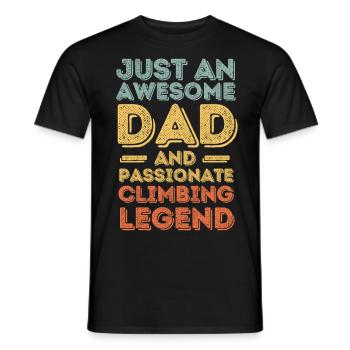Papa Klettern retro - Männer T-Shirt - Schwarz - Vorne - AI Model Male 178 light (178cm)