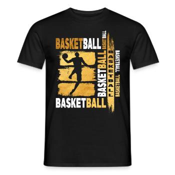 Basketball Gold Basketball Player Grunge Fan - T-shirt homme - noir - Devant - AI Model Male 178 light (178cm)