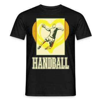 Handball Handballspieler Handballer Herz Vintage - Männer T-Shirt - Schwarz - Vorne - AI Model Male 178 light (178cm)