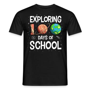 100 Days of School Space Planet Astronaut - Men's T-Shirt - black - Front - AI Model Male 178 light (178cm)