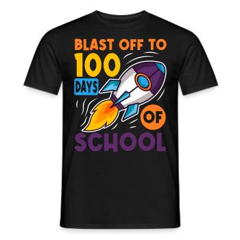 100 jours d’école Astronaute de fusée spatiale - T-shirt homme - noir - Devant - AI Model Male 178 light (178cm)