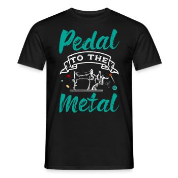 Pedal To The Metal Sewing Machine Seamstress Sewing - Men's T-Shirt - black - Front - AI Model Male 178 light (178cm)