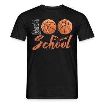 100 Days of School School Ball Basketball Player - Men's T-Shirt - black - Front - AI Model Male 178 light (178cm)