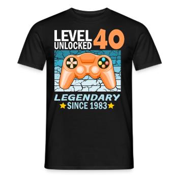40. Geburtstag Gamer zocken Geburtstjahr 1983 - Männer T-Shirt - Schwarz - Vorne - AI Model Male 178 light (178cm)