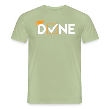 Master Thesis DONE Master Degree - Men's T-Shirt - sage - Front - AI Model Male 178 light (178cm)