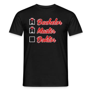 Liste de contrôle Bachelor Master Docteur Doctorat - T-shirt homme - noir - Devant - AI Model Male 178 light (178cm)