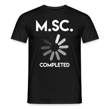 Master degree completed Master of Science - Men's T-Shirt - black - Front - AI Model Male 178 light (178cm)