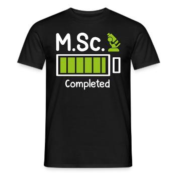 M.Sc completed Master Degree Master of Science - Men's T-Shirt - black - Front - AI Model Male 178 light (178cm)