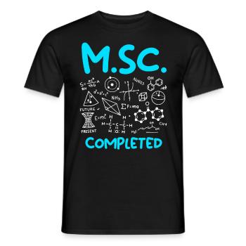 M.Sc completed Master Degree Master of Science - Men's T-Shirt - black - Front - AI Model Male 178 light (178cm)