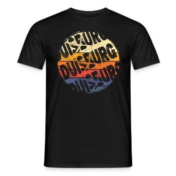 Duisburg Germany City Vintage Retro Skyline - Men's T-Shirt - black - Front - AI Model Male 178 light (178cm)