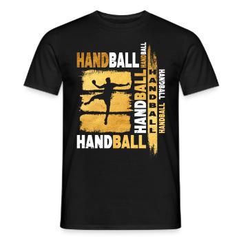 Handball Gold Handball Joueur Grunge Fan - T-shirt homme - noir - Devant - AI Model Male 178 light (178cm)
