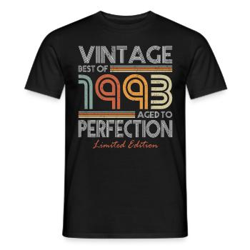30e anniversaire né en 1993 Best of 1993 - T-shirt homme - noir - Devant - AI Model Male 178 light (178cm)