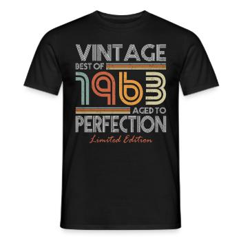 60. Geburtstag Jahrgang 1963 Best of 1963 - Männer T-Shirt - Schwarz - Vorne - AI Model Male 178 light (178cm)