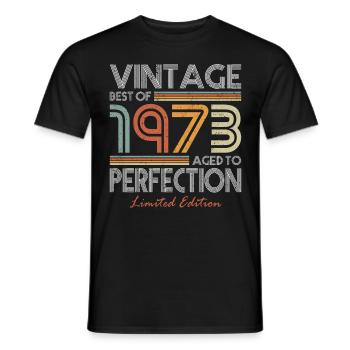 50e anniversaire né en 1973 Best of 1973 - T-shirt homme - noir - Devant - AI Model Male 178 light (178cm)