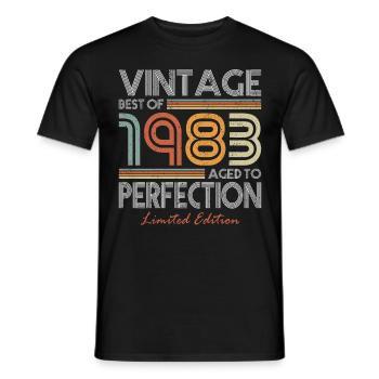 40th birthday born 1983 Best of 1983 - Men's T-Shirt - black - Front - AI Model Male 178 light (178cm)