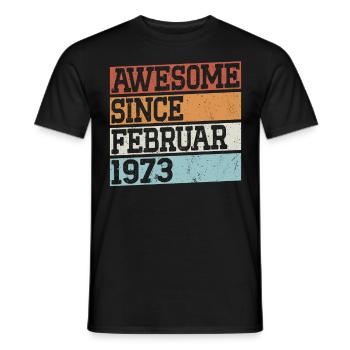 50th birthday of Awesome Since born February 1973 - Men's T-Shirt - black - Front - AI Model Male 178 light (178cm)