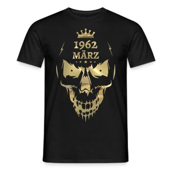 März 1962 Totenkopf Gold - Männer T-Shirt - Schwarz - Vorne - AI Model Male 178 light (178cm)