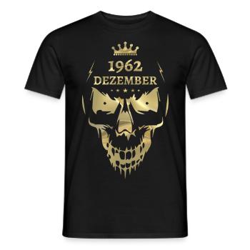Dezember 1962 Totenkopf Gold - Männer T-Shirt - Schwarz - Vorne - AI Model Male 178 light (178cm)