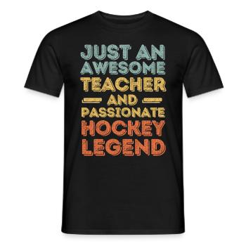 Hockey rétro pour enseignants - T-shirt homme - noir - Devant - AI Model Male 178 light (178cm)