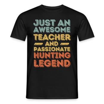 Teachers hunting retro - Men's T-Shirt - black - Front - AI Model Male 178 light (178cm)