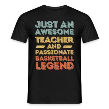 Professeur de basketball rétro - T-shirt homme - noir - Devant - AI Model Male 178 light (178cm)