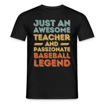 Lehrer Baseball retro - Männer T-Shirt - Schwarz - Vorne - AI Model Male 178 light (178cm)