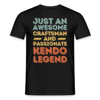 Artisan Kendo retro - Men's T-Shirt - black - Front - AI Model Male 178 light (178cm)