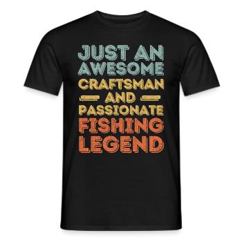 Artisan fishing fishing retro - Men's T-Shirt - black - Front - AI Model Male 178 light (178cm)