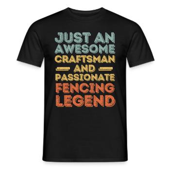 Handwerker Fechten retro - Männer T-Shirt - Schwarz - Vorne - AI Model Male 178 light (178cm)