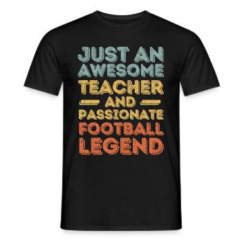Rétro du football des enseignants - T-shirt homme - noir - Devant - AI Model Male 178 light (178cm)