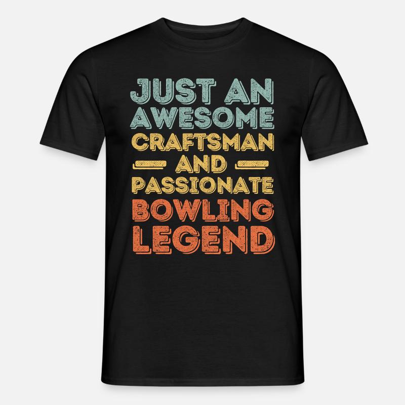 Handwerker Bowling retro - Männer T-Shirt - Schwarz