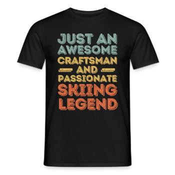 Artisan ski rétro - T-shirt homme - noir - Devant - AI Model Male 178 light (178cm)