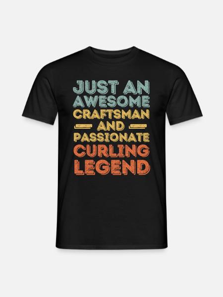 Craftsman Curling retro - Men's T-Shirt - black